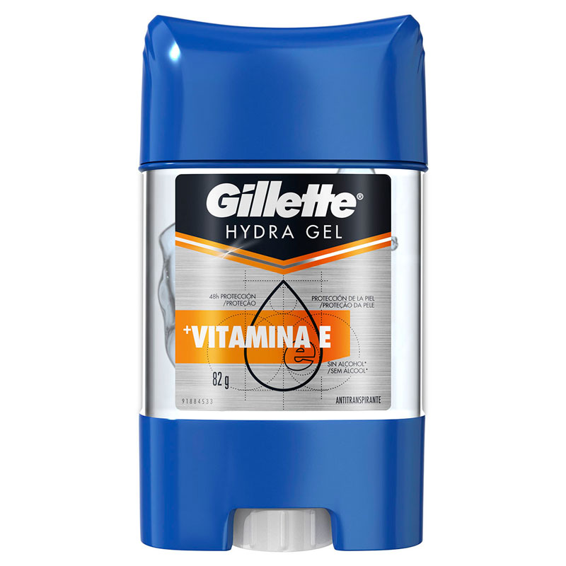 Desodorante antitranspirante Gillette Clear Gel Power Rush para hombres |  82gr / 2.77oz | sin marcas blancas | Protección 48 horas